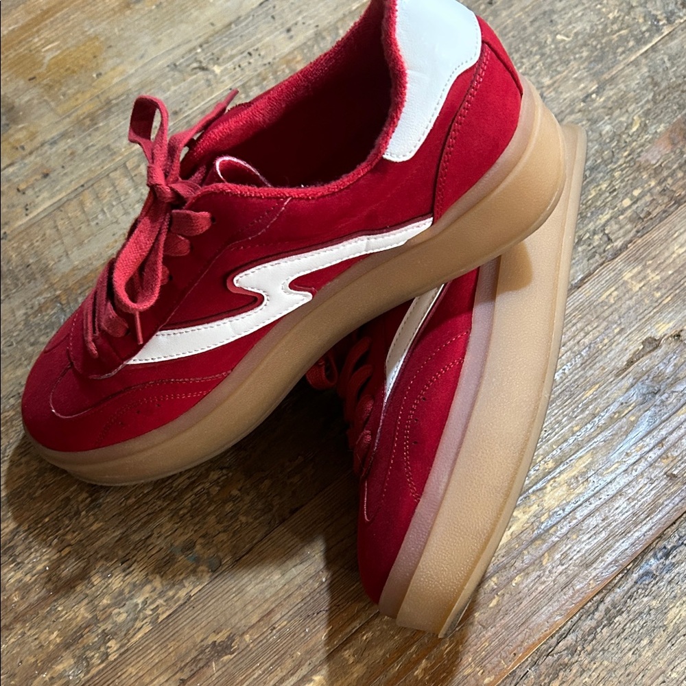 Madden Girl Red and White Sneakers - Picture 3 of 5